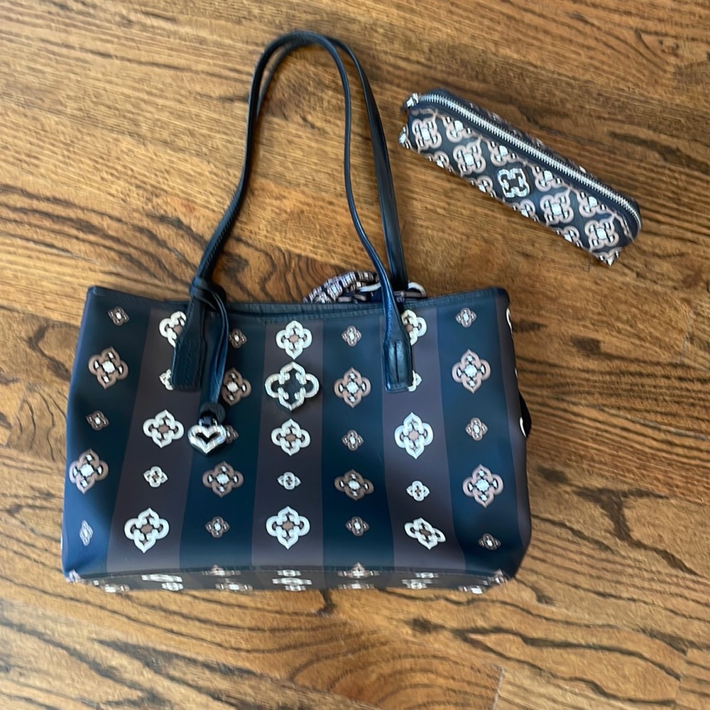 Brighton, Divided Handbag/Shoulder Bag! Comes with removable tie scarf and Case